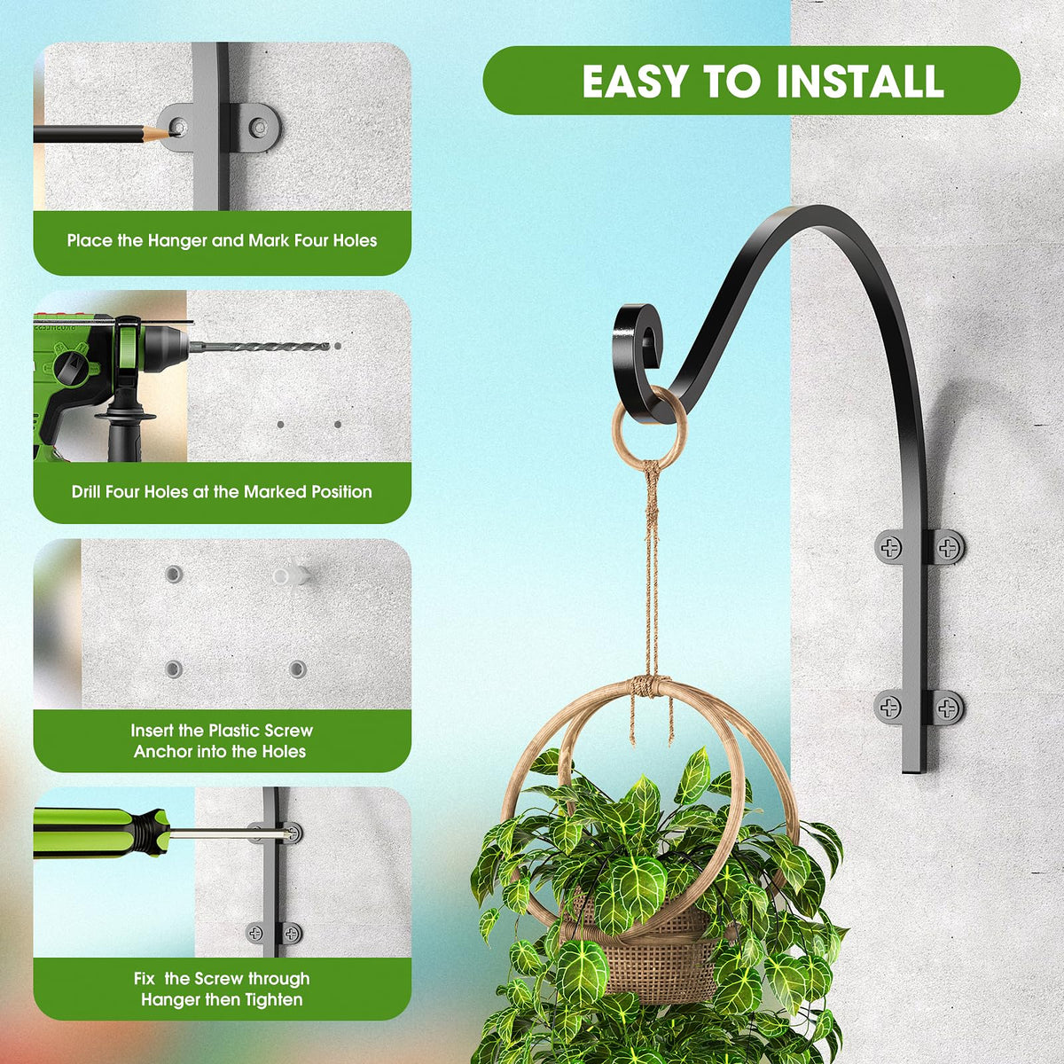 EPHECH indoor outdoor hanging brackets add vintage charm.