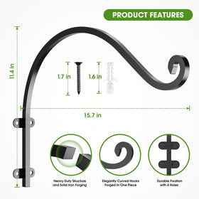 EPHECH wall bracket four-hole mount provides stable support for pots and lanterns