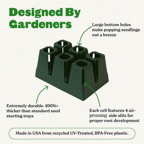 Epic Gardening six pack of sage green trays fits standard nursery trays for easy setup.