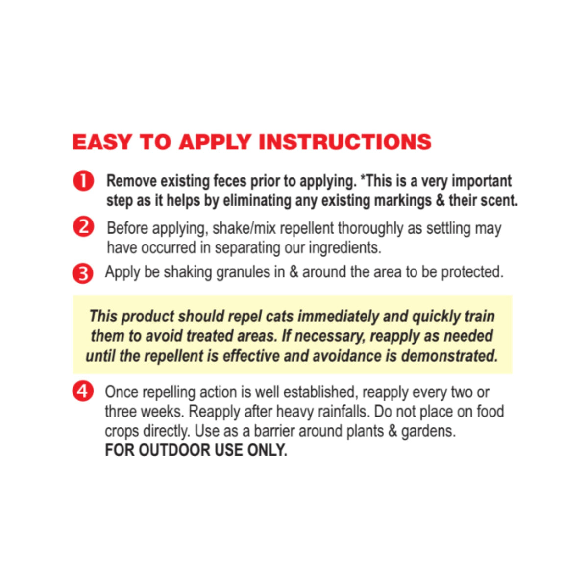 EPIC REPELLENTS Flagline 15003 cat scram shaker bag used near foundations for yard protection