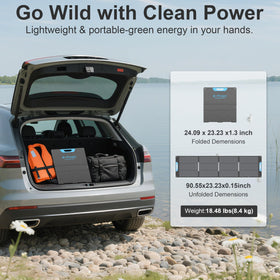 E-POWO 220W adjustable kickstands help capture sun at 40–60 degrees