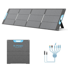 E-POWO 220W foldable solar panel folded for easy transport