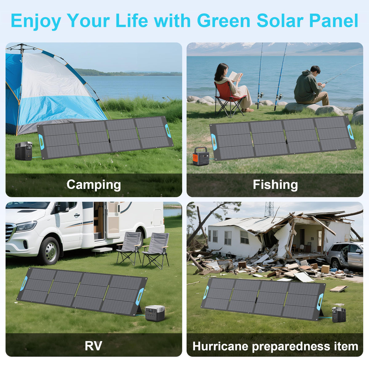E-POWO 220W RV mounting points enable secure outdoor setup