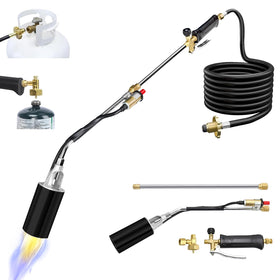 Eptchn heavy duty propane torch with self-ignition in use for weed control.