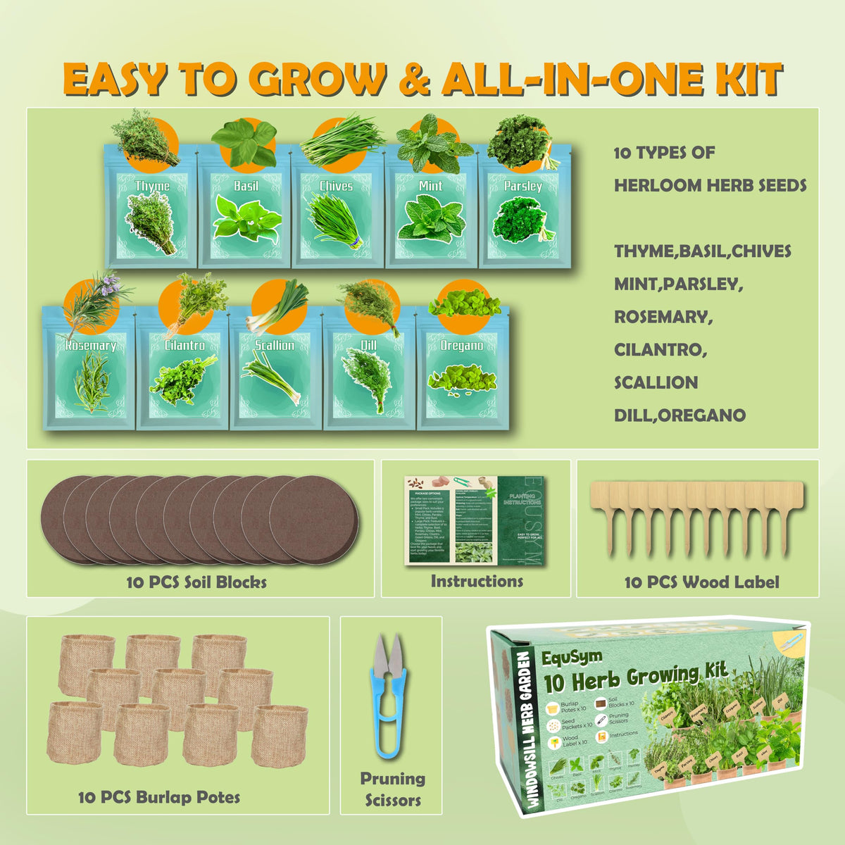 EquSym vacuum-sealed herb seeds packaging preserves freshness for high germination
