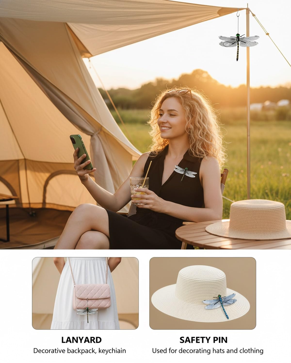 Equely Dragonfly Clips are ideal for garden décor, camping, and photography props.