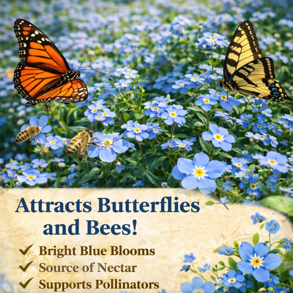 EquSym Forget-Me-Not attracts bees and butterflies for pollinator gardens