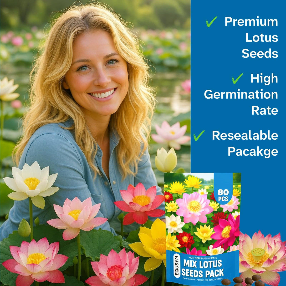 EquSym blooming colors of lotus seeds for calming spaces