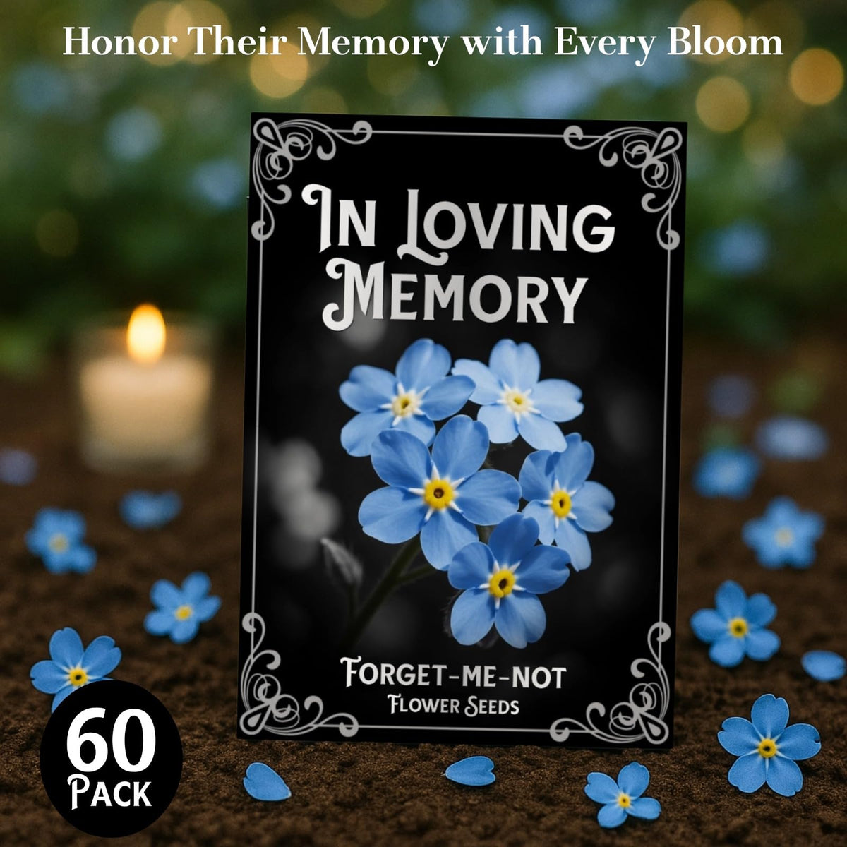 EquSym memorial seed packets featuring a poem on pack for heartfelt remembrance.