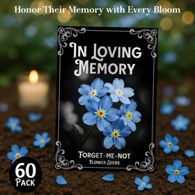 EquSym memorial seed packets featuring a poem on pack for heartfelt remembrance.
