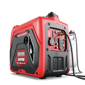 ERAYAK 4500W dual-fuel generator front view showing compact portability for storage