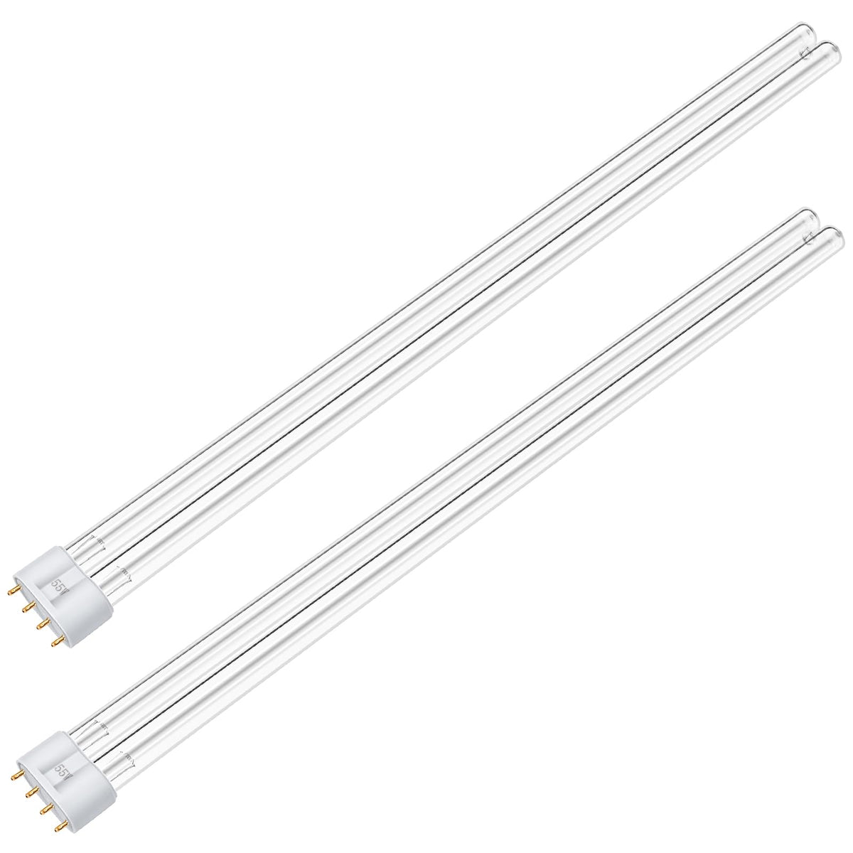 ERETOW 55W UV bulb with 2G11 base for pond filters improves water clarity.