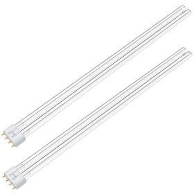 ERETOW 55W UV bulb with 2G11 base for pond filters improves water clarity.