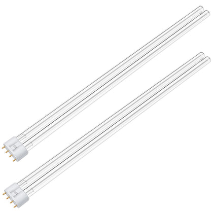 ERETOW 55W UV bulb with 2G11 base for pond filters improves water clarity.