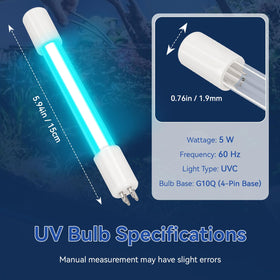 ERETOW 5W UV bulb comes in a two-pack for easy replacements