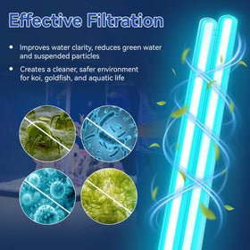 ERETOW aquarium-clarifier 55W UV bulb emphasizes long-lasting performance.