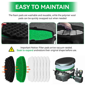 ERETOW reusable foam pads simplify pond care with quick swaps.