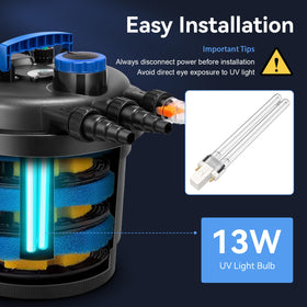 ERETOW packaged 13W UV bulb ready for quick pond maintenance