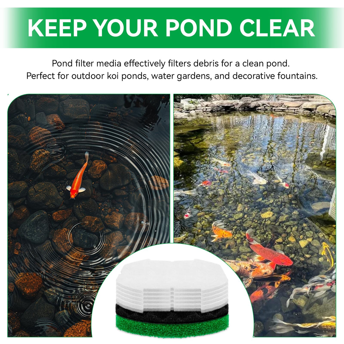 ERETOW complete filtration kit supports outdoor pond upkeep and koi ponds.