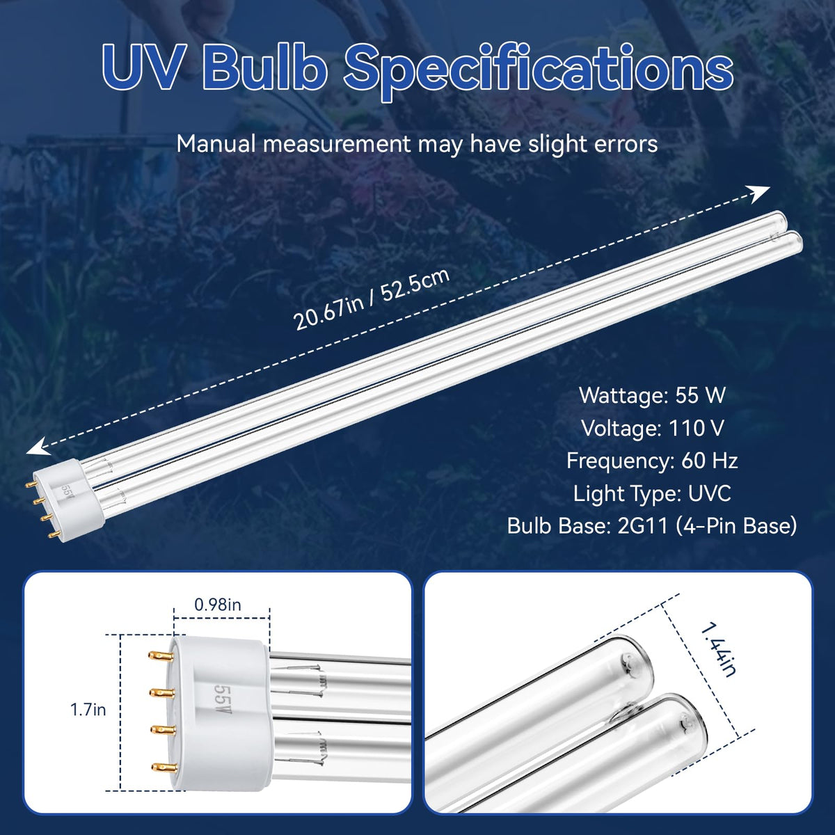 ERETOW 55W UV bulb installed in outdoor fountain supports clear water visuals.