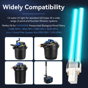 ERETOW UV bulb compatible with VIVOHOME pond filters
