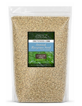 Eretz annual ryegrass seed bag for quick lawn greening.