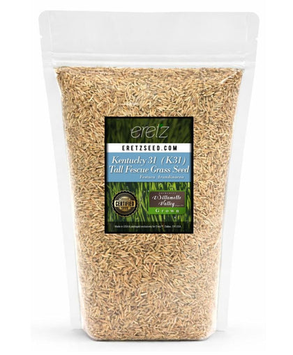 Eretz Kentucky 31 K31 tall fescue seed in 1lb bag for durable turf