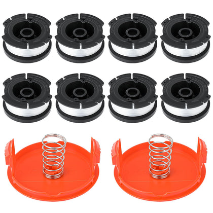 E-RFSEY AF-100 spool close-up with 30ft 0.065in line for Black & Decker compatibility.