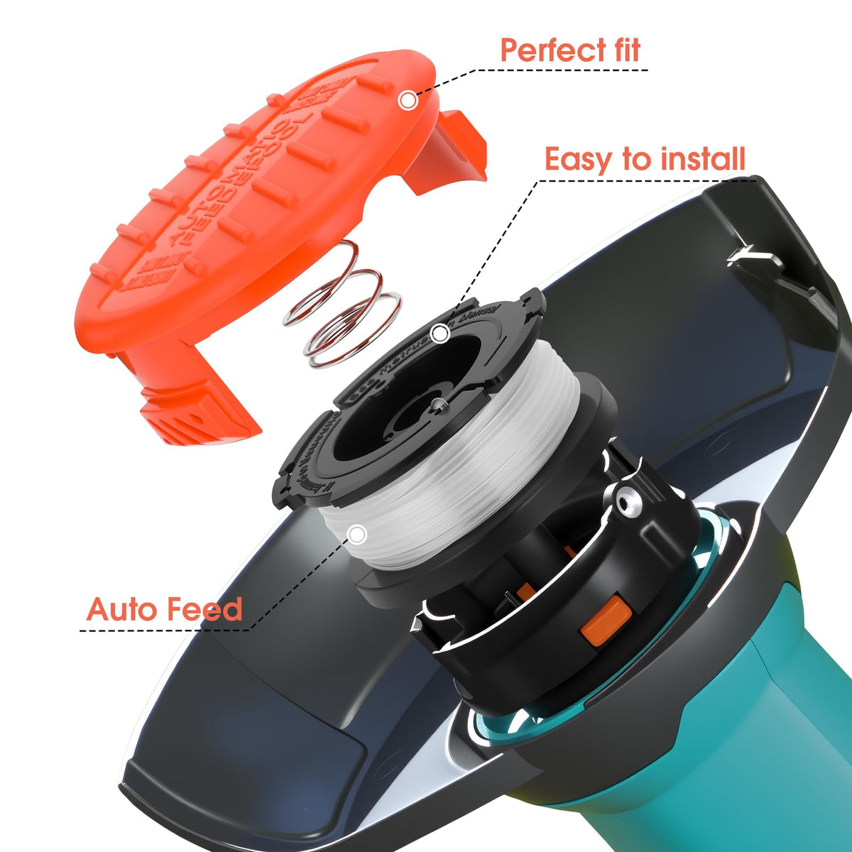 E-RFSEY auto-feed mechanism demonstrates effortless spool feeding.