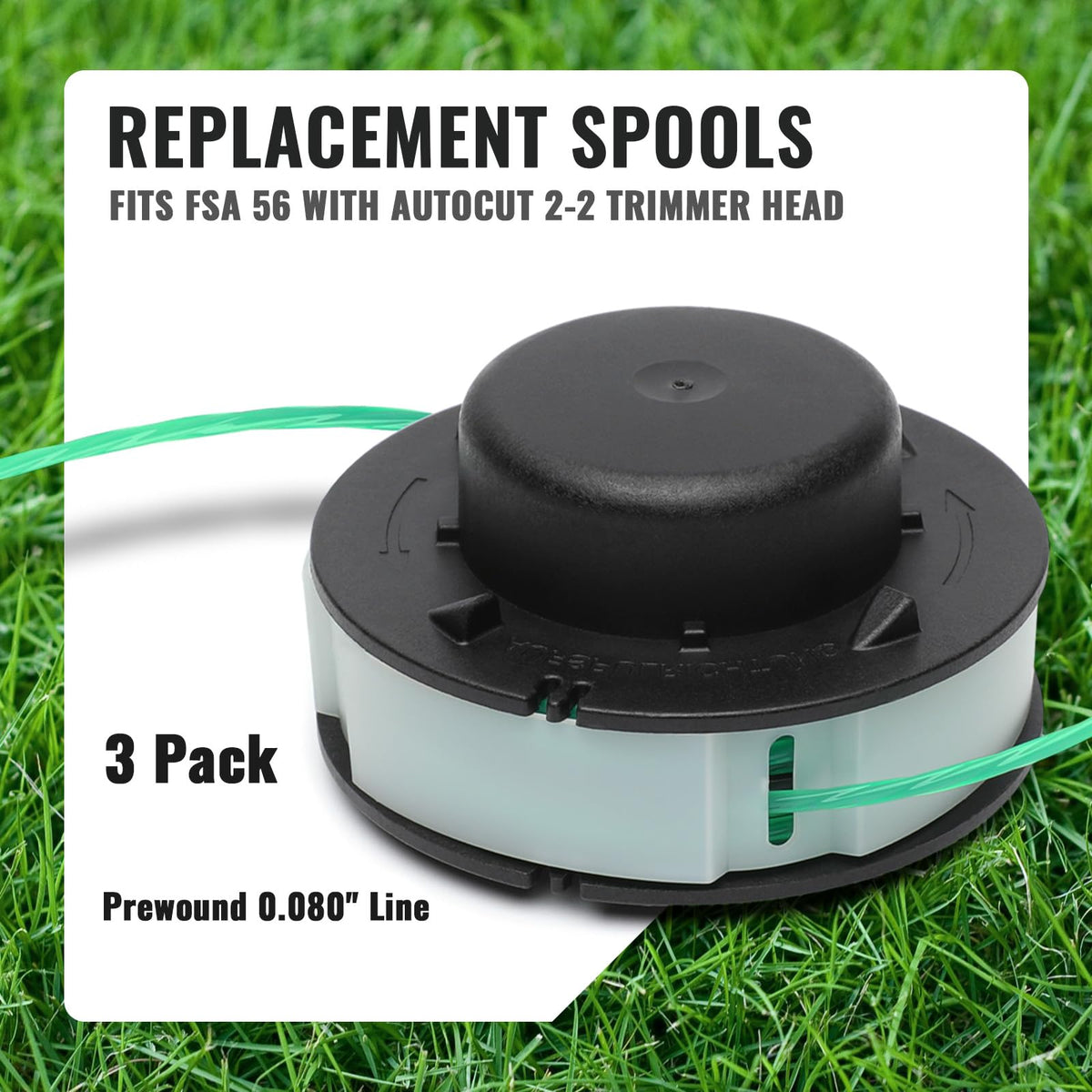 ERGIT prewound spool with 0.065-inch nylon line, saving setup time in the field.