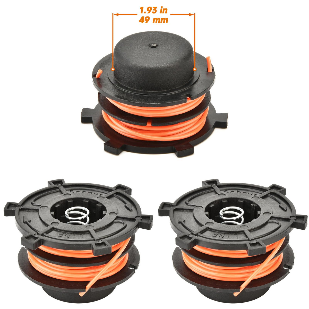 ERGIT replacement spool pack with spring for Stihl trimmers, simplifies maintenance.