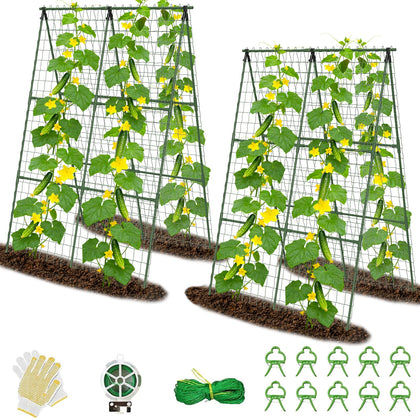 Erinaik 2-pack cucumber trellis 32x48 supports vertical growth in outdoor beds