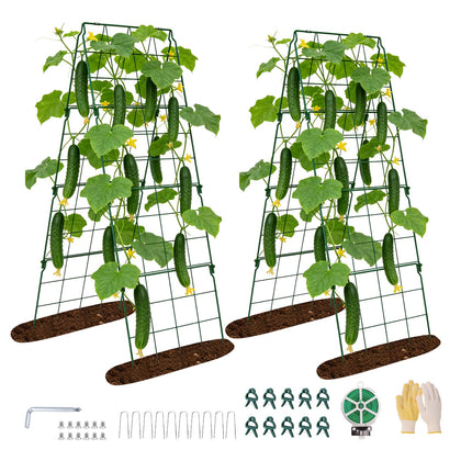 Erinaik 2-pack cucumber trellis, 48x16 inches, sturdy climbing support.