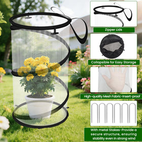 Erinaik garden cage with stakes stays stable in windy outdoor conditions.