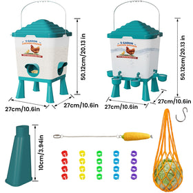 Erinaik large-capacity feeder holds up to 40 lbs for multiple birds.