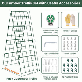 Erinaik A-frame trellis adjustable height from 12 to 48 inches for scalable growth.