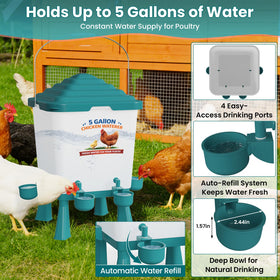 Erinaik no-waste design with anti-spill baffles keeps coops cleaner.