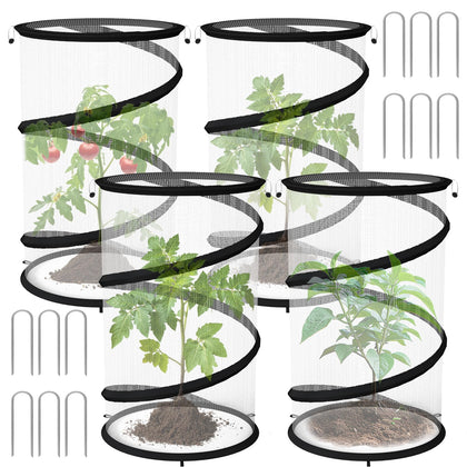Erinaik plant guard cover pop-up 4-pack protects seedlings instantly in any garden.