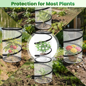 Erinaik raised bed cover shields young plants while allowing air flow.