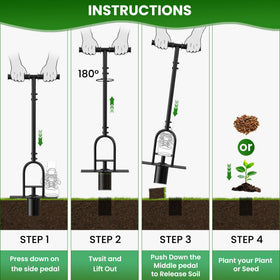 Erinaik multi-purpose tool for bulbs, seedlings, sod, and lawn repair.