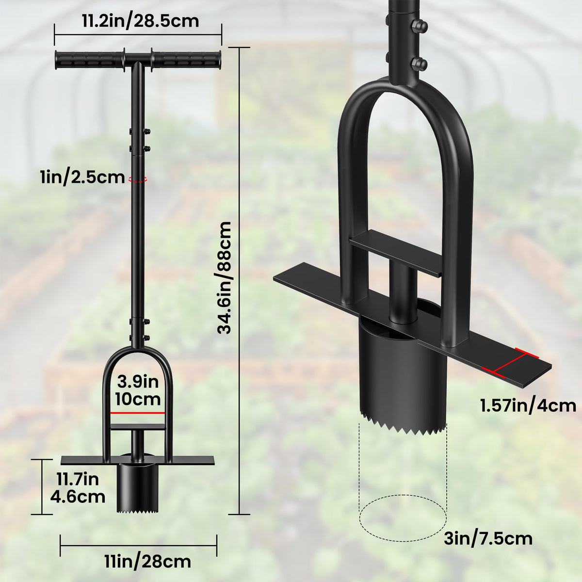Erinaik Sod Plugger with foot ejector for quick release after planting.