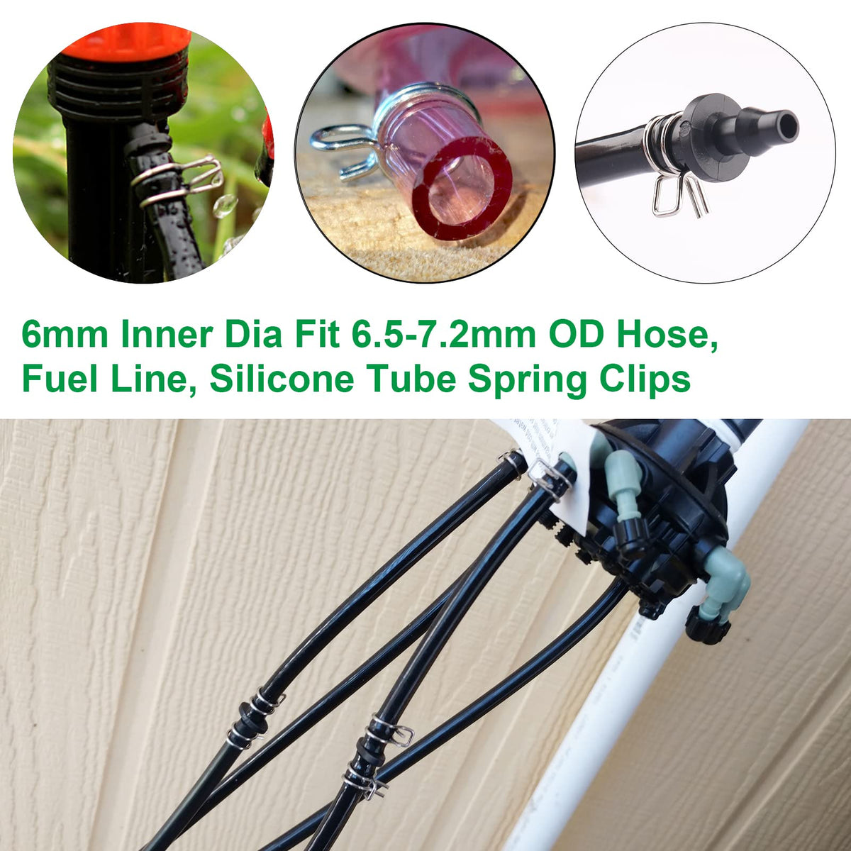 ERLSTE garden drip kit demonstrates tubing secured with durable clamps.