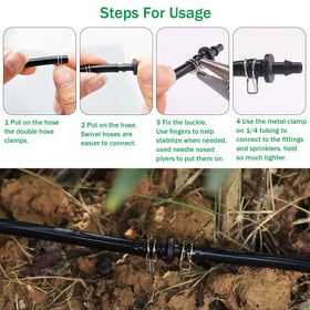 ERLSTE irrigation connection point showing quick clamp fit and leak prevention.