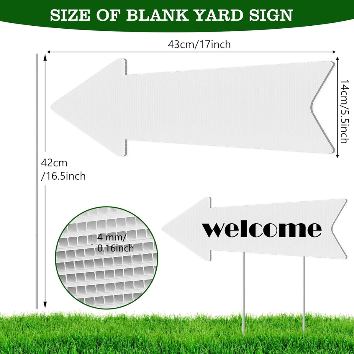 EROLPXE arrow sign with stakes, 3-pack, ideal for weddings and yard guidance.