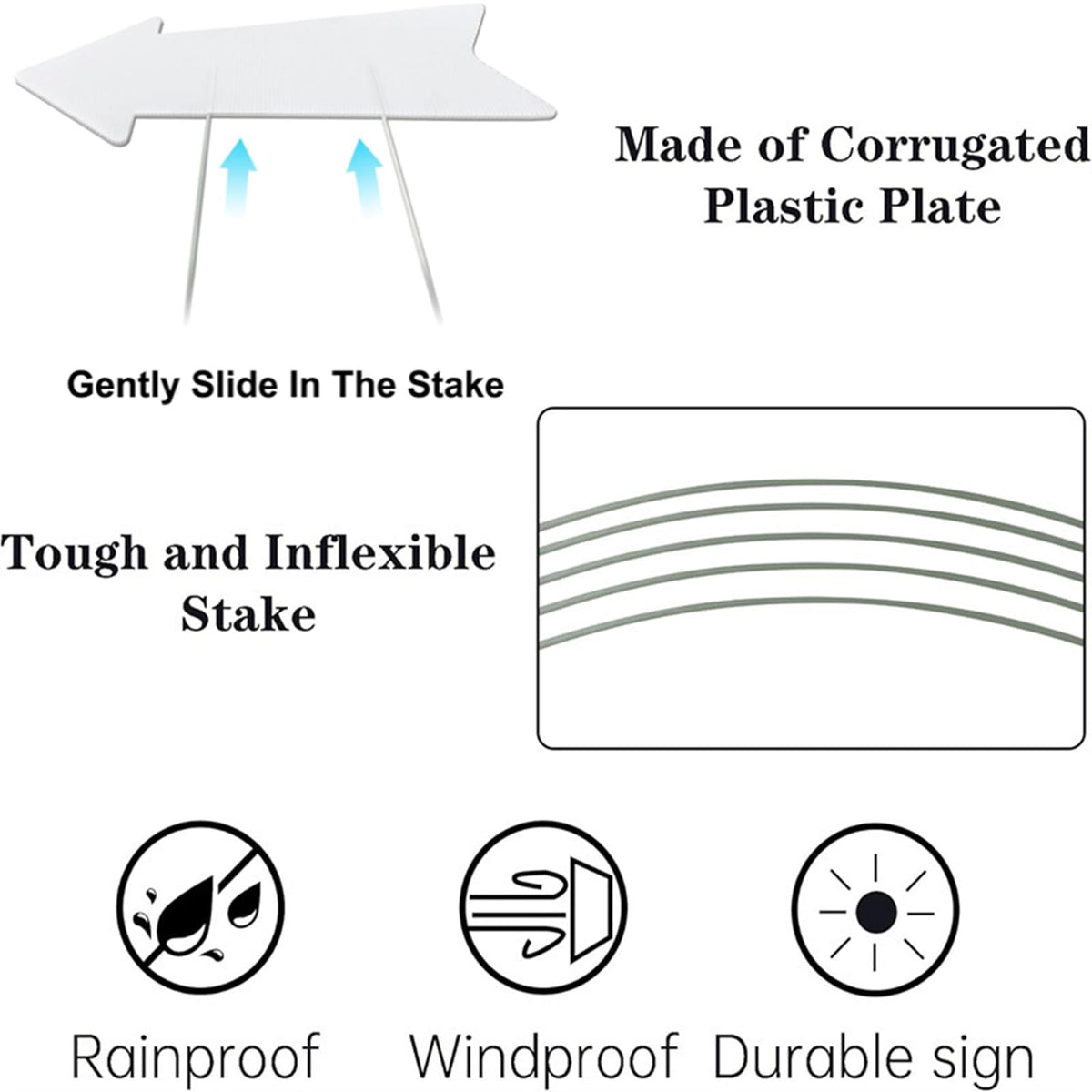 EROLPXE DIY white directional sign with double-sided customization for events.