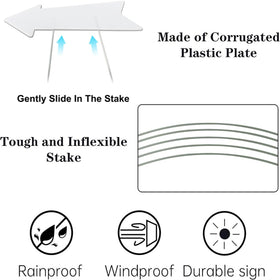 EROLPXE DIY white directional sign with double-sided customization for events.