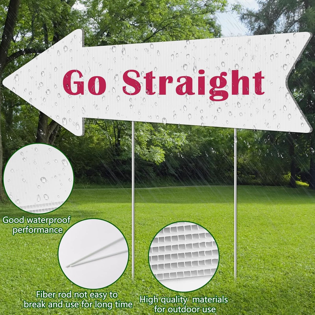 EROLPXE 17x6 inch directional signs with stakes for quick wayfinding.