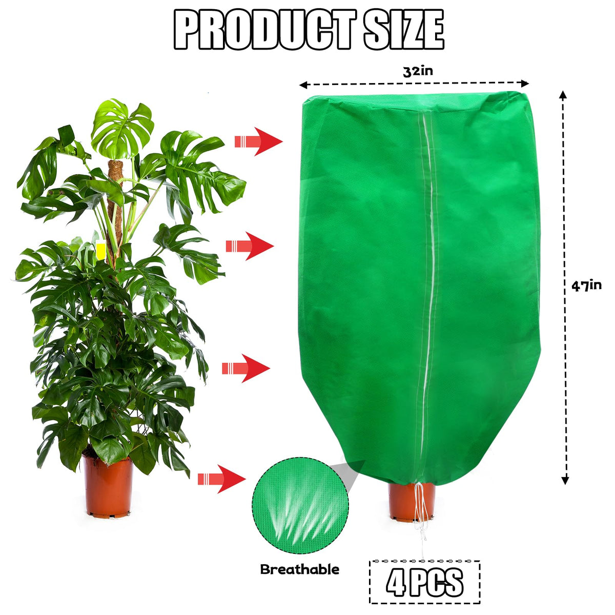 ERTIUANIO full-coverage frost protection keeps outdoor plants safe from snow and wind.