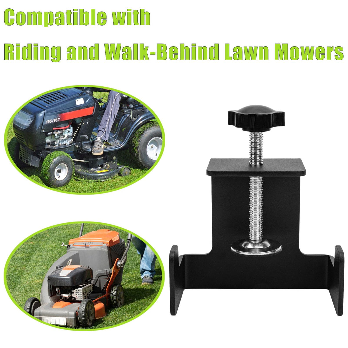 Ertuhg tool fitted to Yard Man mower showing compatibility with various models.
