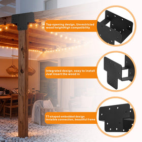 Ertuohg matte-black finish brackets emphasize durability and weather resistance for outdoor spaces